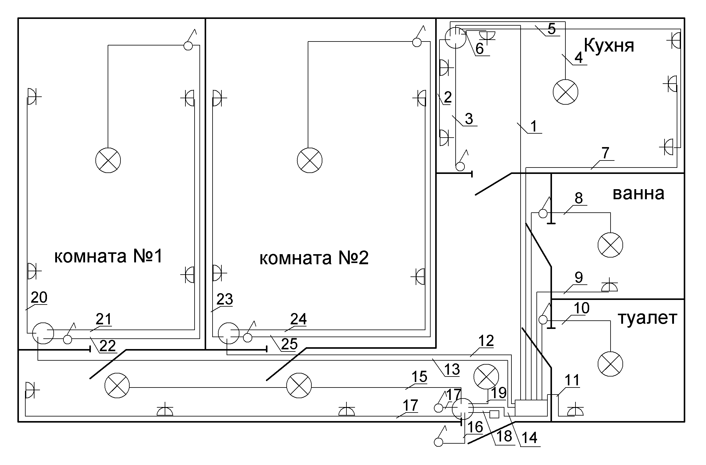схема подключения выключателя ванна туалет кухня розетка